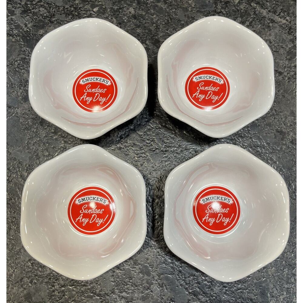 4 “Smuckers Sundaes Any Day!” Ice Cream Bowls #31110